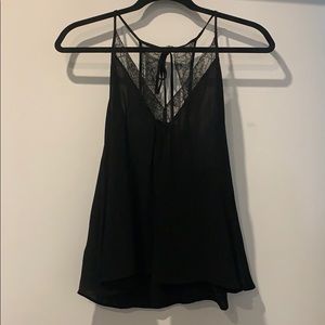 Black Tank - open back with lace